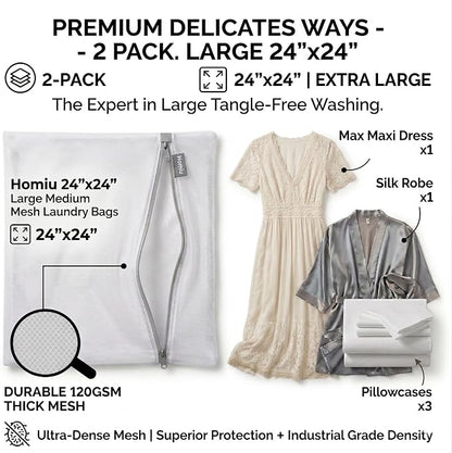 24x24 Medium Mesh Laundry Bags for Delicates, Blouses & Bed Linens – Durable - Image 8