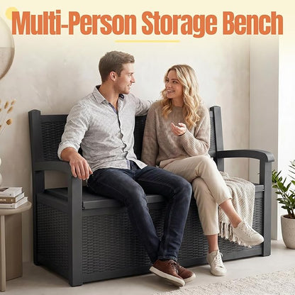 Storage Bench Outdoor Deck Box, 100 Gallon Waterproof & UV Resistant Lockable - Image 7