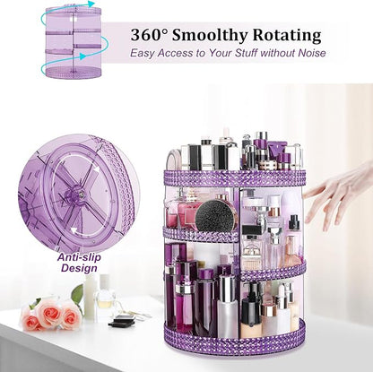 Awenia Makeup Organizer 360-Degree Rotating Plus Size, Adjustable Makeup Storage - Image 6