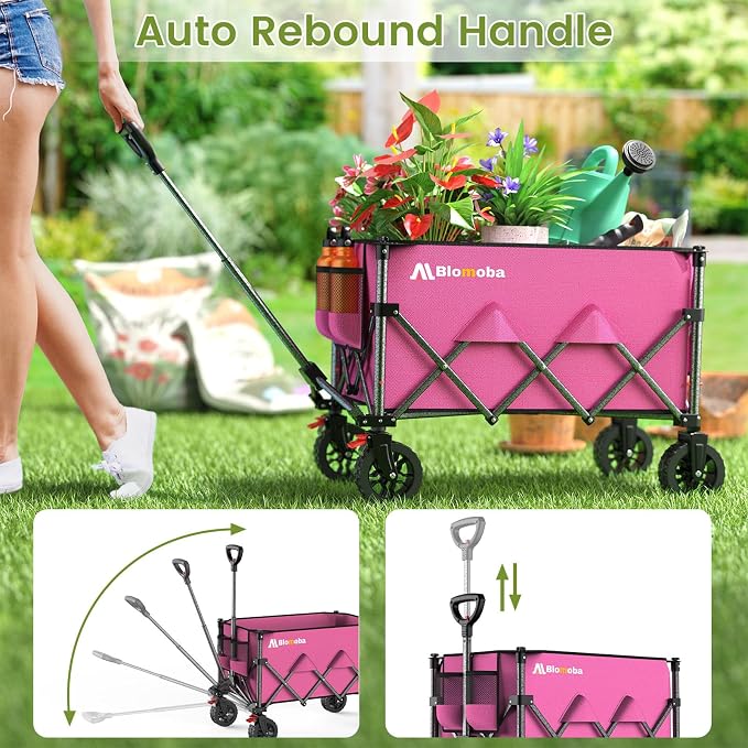 Blomoba Collapsible Wagon Cart, 150L Foldable Wagon - Image 8