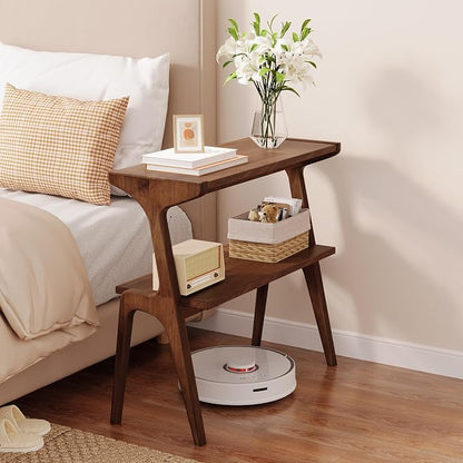 Solid Wood End Table, 2-Tier Side Table - Image 7