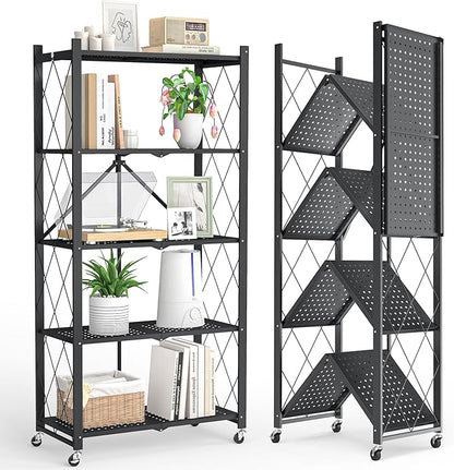 Fenbeli Foldable Shelves with Wheels by Fenbeli