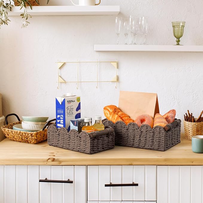 Storage Basket Wicker Baskets for Organizing Toilet Paper Storage Basket for - Image 6