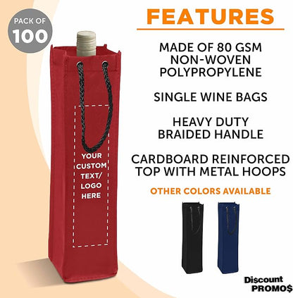 DISCOUNT PROMOS Non-Woven Vineyard Two Bottle Wine Bags - Image 2
