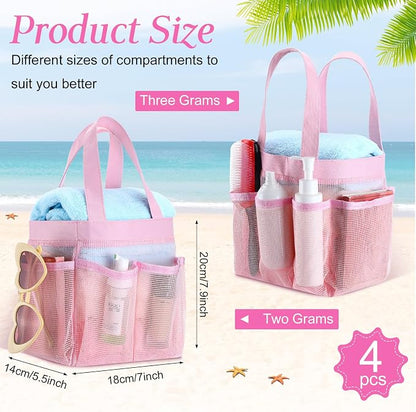 Hillban 4 Pcs Mesh Shower Caddy Portable Shower Caddy - Image 2
