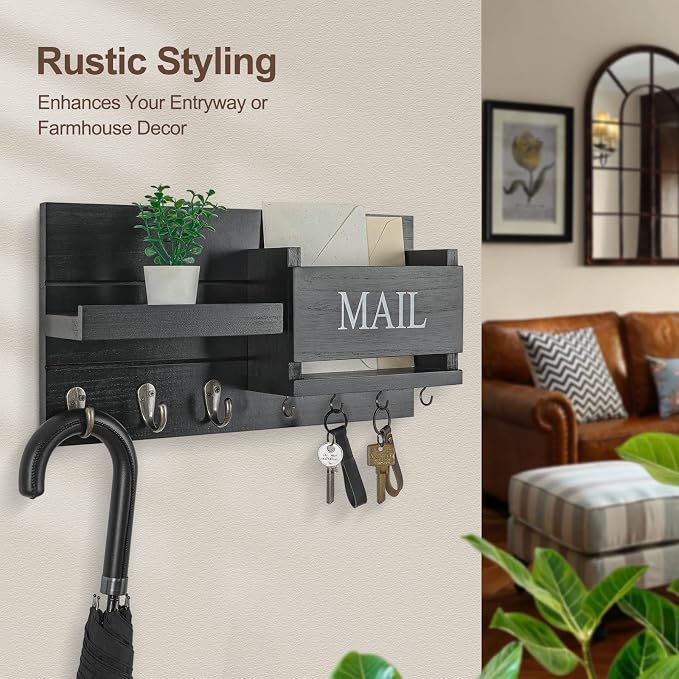 Lwenki Mail Organizer for Wall Mount – Key Holder - Image 4