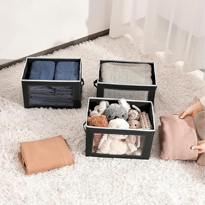 Homsorout Storage Boxes with Lids, Collapsible Storage Bins with Handles - Image 6