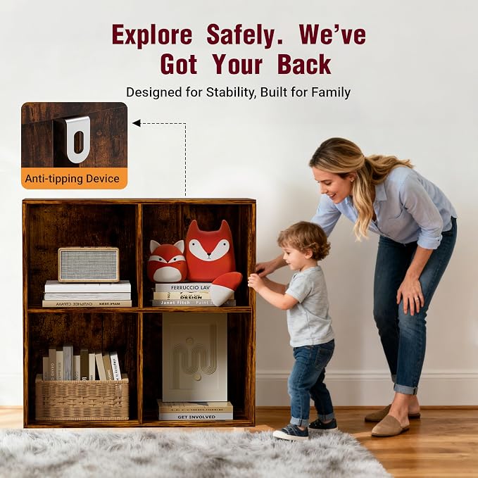 Book Shelf, Wooden Cube Storage Organizer - Image 4