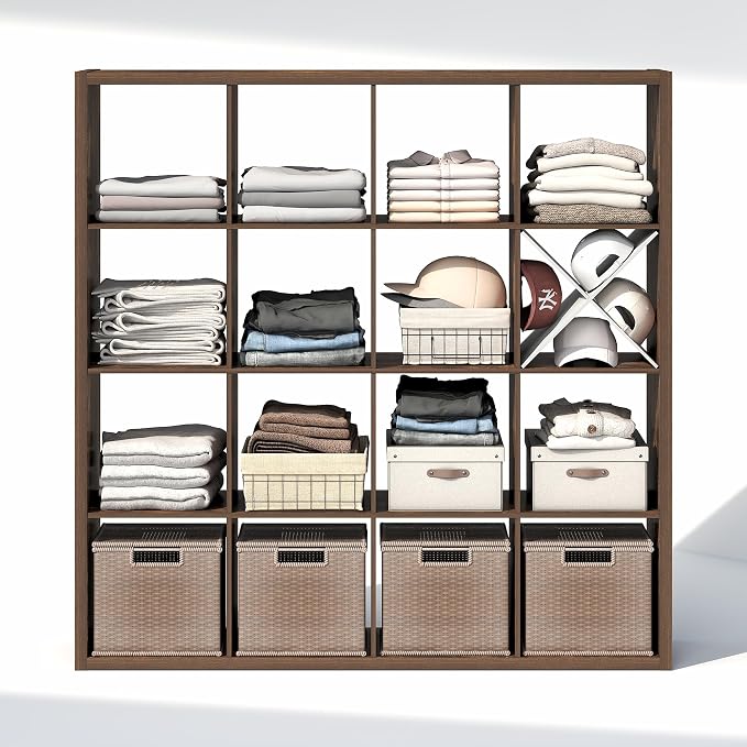 Furinno Cubic Extra Thick 16-Cube Closet Organizers and Storage, Amber Pine | - Image 6