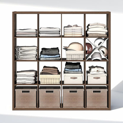 Furinno Cubic Extra Thick 16-Cube Closet Organizers and Storage, Amber Pine | - Image 6