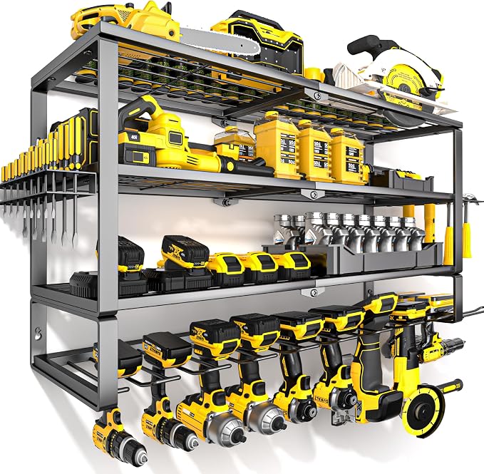 YYR Large Power Tool Organizer Wall Mount, Heavy Duty Metal Cordless Drill by YYR