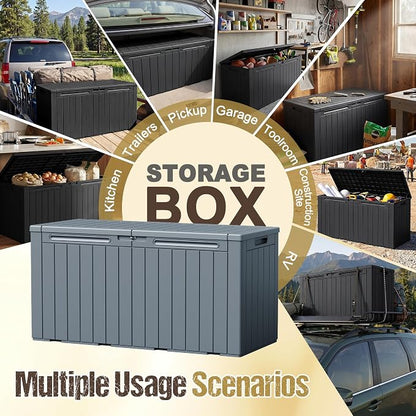 110 Gallon Deck Box Outdoor Indoor Waterproof Storage Box - Image 4