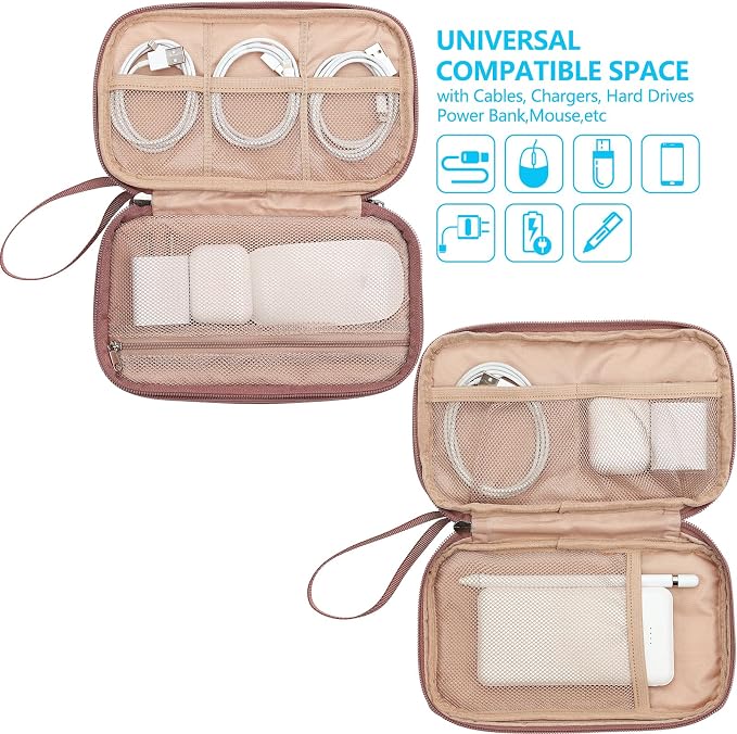 NISHEL Travel Cord Organizer Case, Double Layers Tech Electronic Case, Travel - Image 2