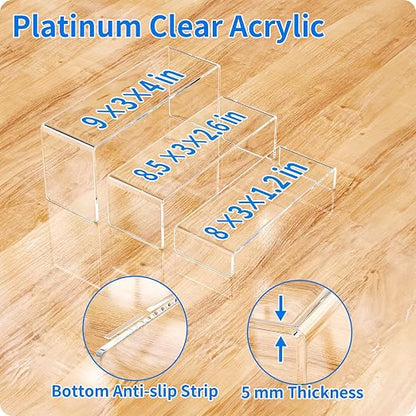 NIUBEE Acrylic Display Riser, Collectibles Display Stands Shelf - Image 4