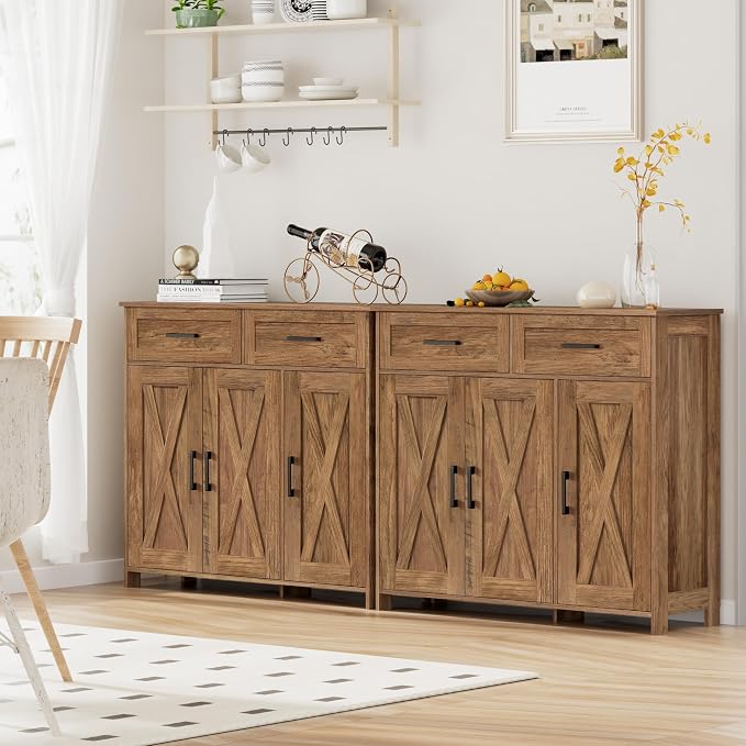 Homhedy Sideboard Buffet Cabinet, Coffee Bar Storage Cabinet - Image 7