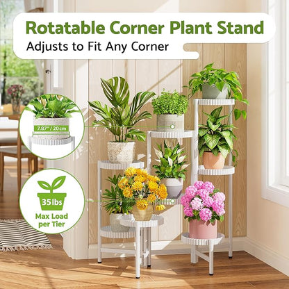 8 Tier Plant Stand Indoor Outdoor, Corner Tiered Fladable Plant Stands - Image 2
