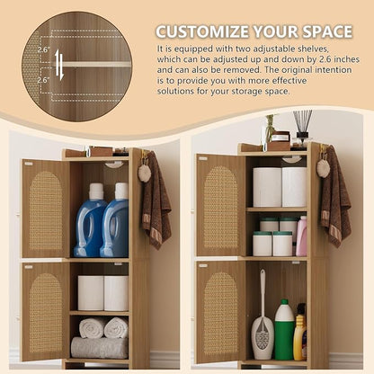 Arbuxzuy Rattan Bathroom Storage Cabinet - Image 7