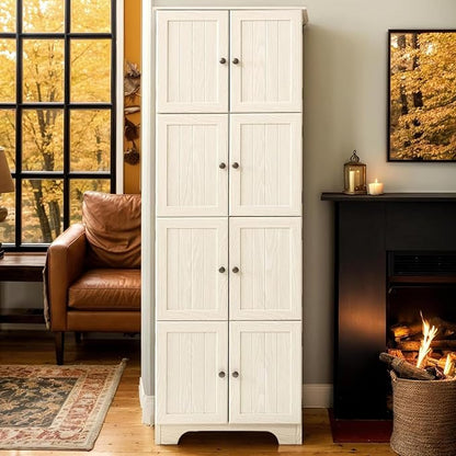 72" H Farmhouse Storage Cabinet, 4 Tier Kitchen Pantry Cabinet by Unknown