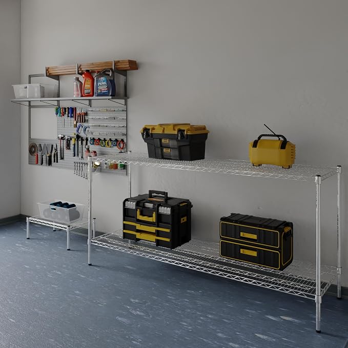 21" Deep x 72" Wide x 34" Height Wire Shelving Kit | 2-Tier | NSF Commercial - Image 2