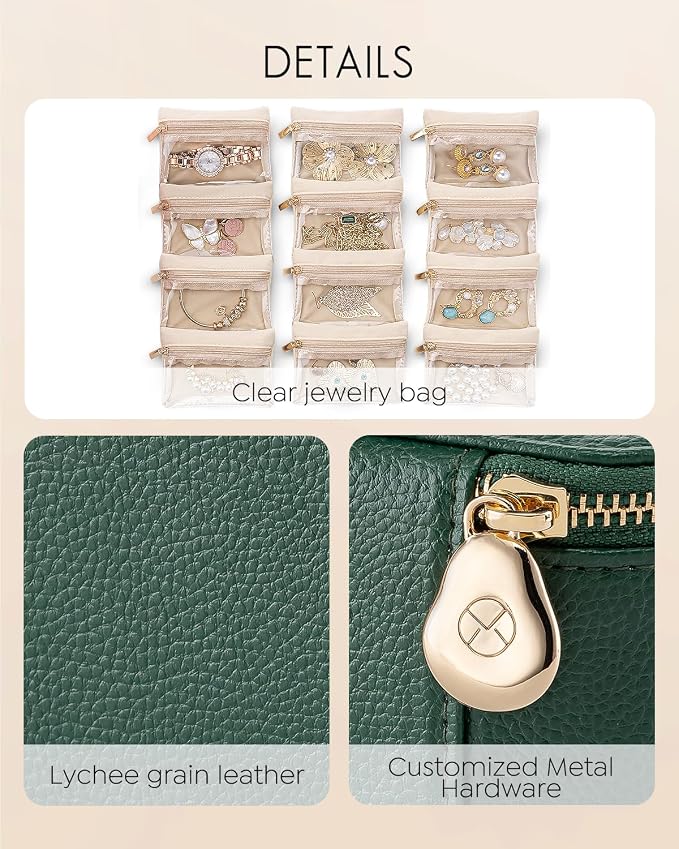 Vlando Jewelry Case with 12 Velvet Jewelry Bags Travel Jewelry Organzier - Image 4