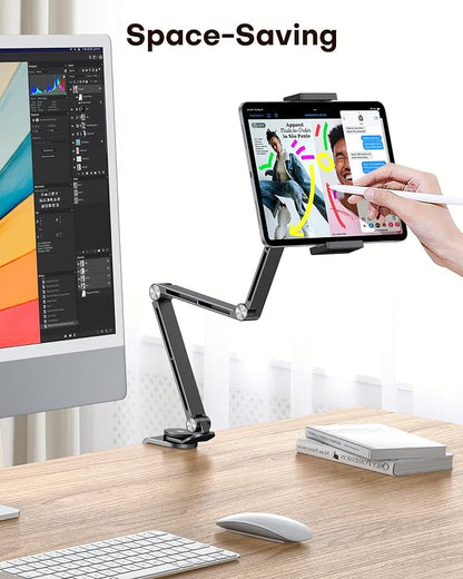 OMOTON Adjustable Tablet Stand for iPad, Desk Phone Holder for Bed - Image 7