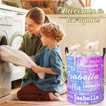 Custom Name Laundry Hamper, Personalized Laundry Baskets - Image 7