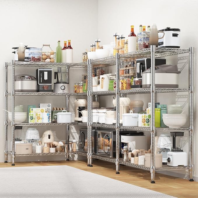 Homdox Heavy Duty Storage Shelves, 4 Tier Wire Shelving Unit, Adjustable Metal - Image 2