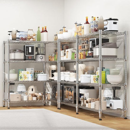 Homdox Heavy Duty Storage Shelves, 4 Tier Wire Shelving Unit, Adjustable Metal - Image 2