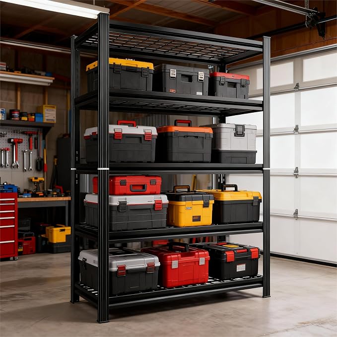 35''W Wire Shelving Unit, 3000 Lbs Heavy-Duty Garage Storage Shelves, 5-Tier - Image 6