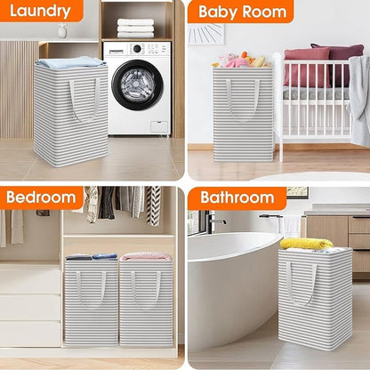 3 Pack Laundry Basket 75L Each, Waterproof & Freestanding Large Laundry Hamper - Image 7
