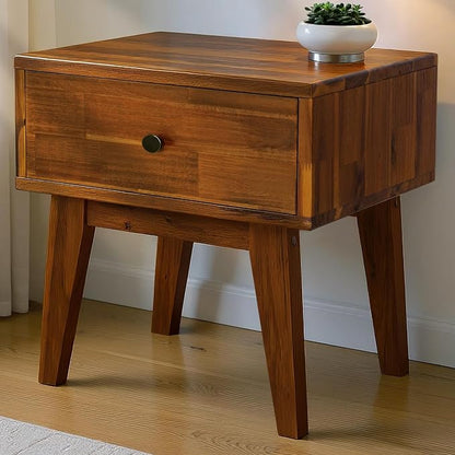 Acacia Sofia Nightstand with Drawer, Bedside Table, Solid Wood Bedside End by AACACIAFURNITURE
