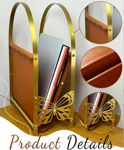 Aocii Magazine Holder, Artificial Leather Magazine Rack Floor - Image 2