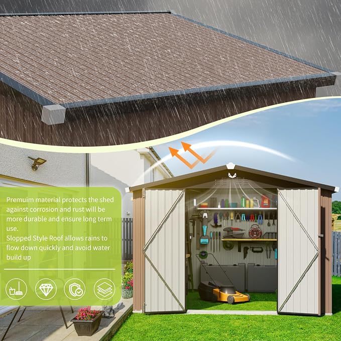 Metal Storage Shed, 10x12 Outdoor Storage Building, Large Backyard Sheds - Image 5