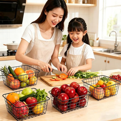 4 Pack Black Wire Baskets for Organizing, Wire Storage Basket Metal Storage - Image 9