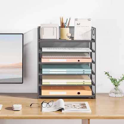 Subekyu 6-Tier Desk Paper Organizer, Desktop File Letter Tray - Image 7