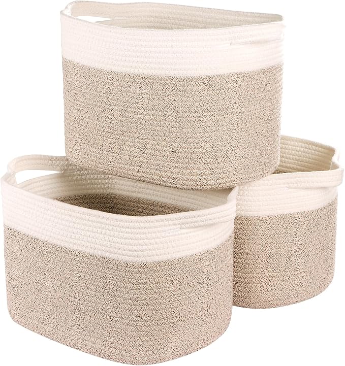 Kntiwiwo Storage Baskets for Organizing 14.7”x11”x9.6” Rope Storage Baskets for by Kntiwiwo
