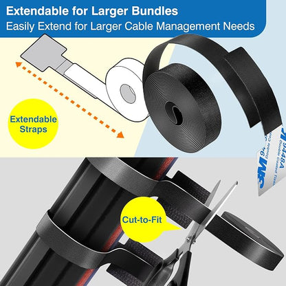 Cable Management Kit – 40 Self-Adhesive Hook and Loop Ties - Image 4