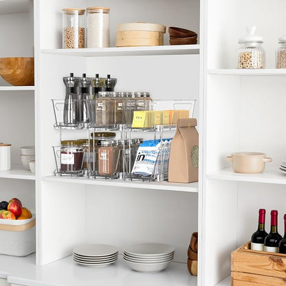 Simple Houseware 2-Tier Narrow Basket Drawer Cabinet Pull-Out Organizer - Image 7