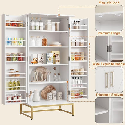 Saudism Pantry Cabinet, Large Cupboard - Image 7