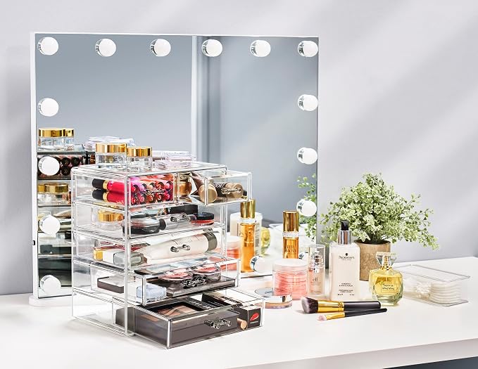 Sorbus Acrylic Makeup Organizer Set, 6-Drawer Vanity & Countertop Cosmetic - Image 2