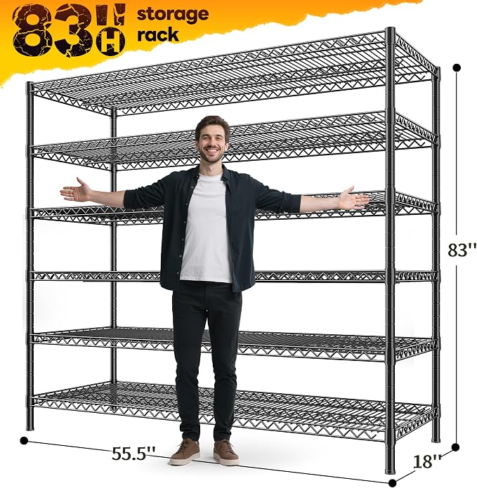 REIBII 83"H Storage Shelves 3840LBS Metal Shelving Unit Garage Shelving Heavy - Image 3