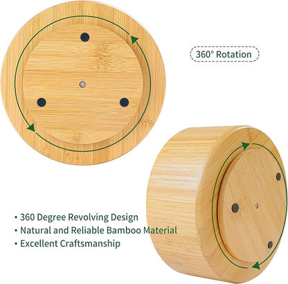Utoplike Bamboo Rotating Art Supply Desk Organizer, Pencil Holder Organizer - Image 3