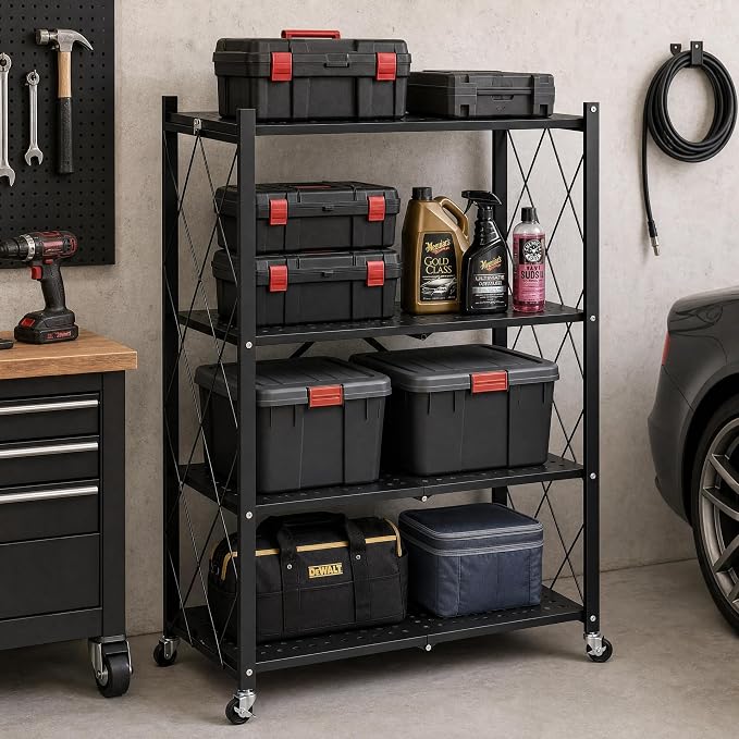 4-Tier Foldable Storage Shelves by Unknown