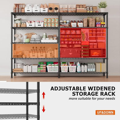 REIBII 1600LBS Storage Shelves 69.8''W Metal Shelving 5 Tier Wire Shelving Unit - Image 6
