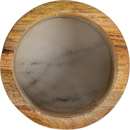 Creative Co-Op Mango Wood and Marble Bottle Holder - Image 5