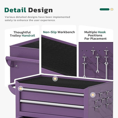Greenvelly Tool Chest, 8-Drawer Rolling Tool Chest - Image 5