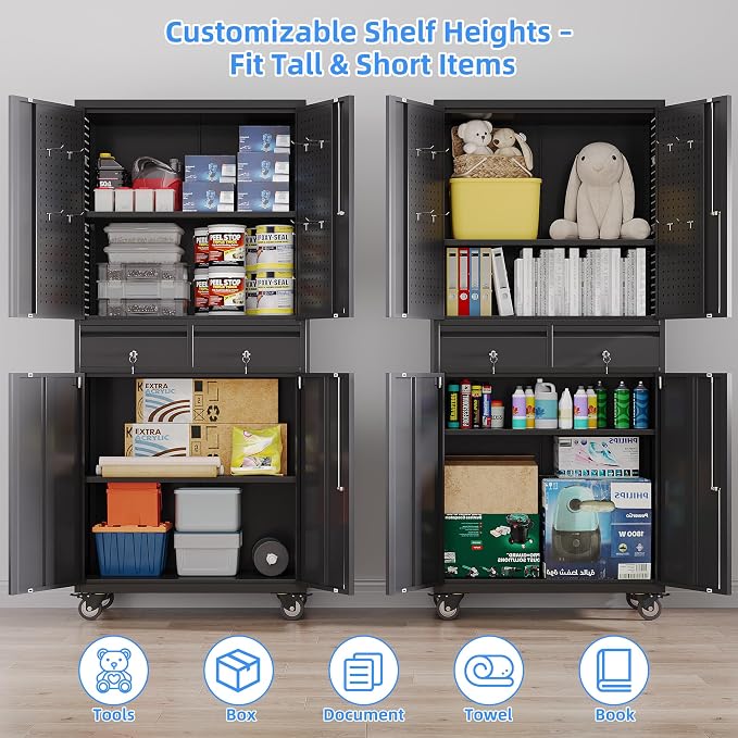 71''H Metal Garage Storage Cabinet - Image 5