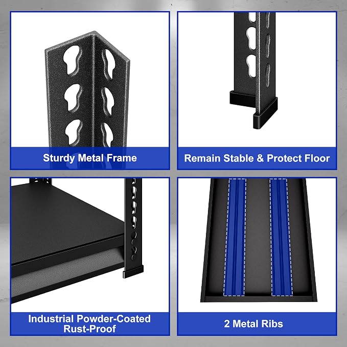 48" W Garage Shelving Heavy Duty, 3000LBS Loads Shelving Units and Storage Racks - Image 6