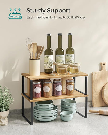 SONGMICS Cabinet Organizer Shelf, Kitchen Storage, Spice Rack, Expandable - Image 5