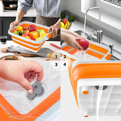 8L/16L BBQ Prep Tub with Cutting Board, Lid & Complimentary Mitts/Gloves – - Image 9